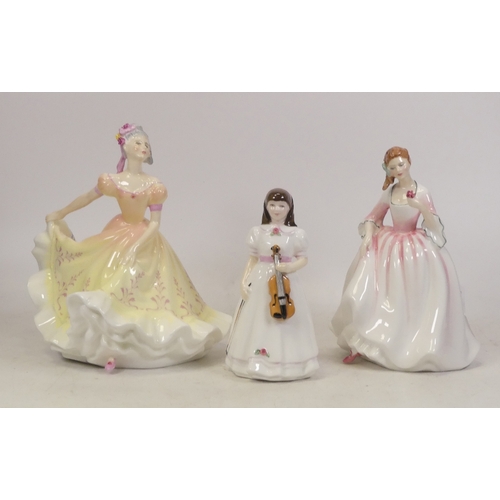 120 - Two Large Royal Doulton Lady Figures to include 'Ninette' HN2379, 'Tender Moment' HN 3303 and One sm... 