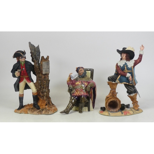 122 - Two Royal Doulton Resin Hand Sculptured Figures to include D'artagnan Musketeer, Dick Turpin and Cer... 