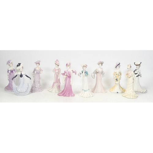 331 - Coalport, Ten My Fair Ladies Collection Figures Lillian, Grace, Francis, May, Eliza, Rose, Clara, Sa... 