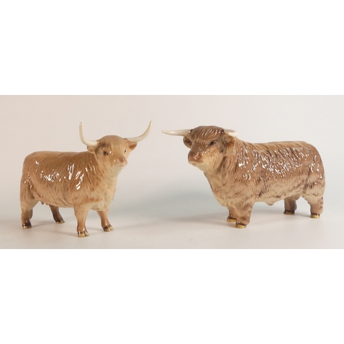 411 - Beswick Highland Bull and cow (2)