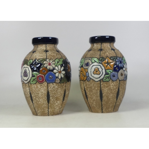 447 - A Pair Of Amphora Pottery Vases Height:20cm(2)