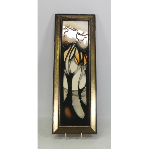 450 - Moorcroft La Garenne Framed Plaque 47cm x 16cm