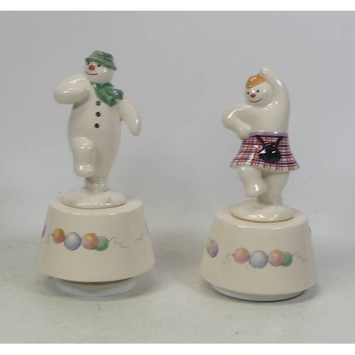 452 - Royal Doulton Musical Snowman Figures including Snowman Magic DS5 and Bluebells Of Scotland DS18 (2)