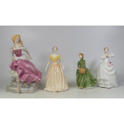 453 - Royal Doulton Lady Figurines Including Dawn HN3600, Happy Birthday 2004 HN4528 (with certificate), P... 