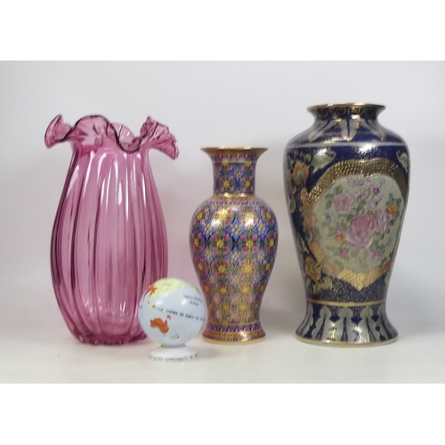 456 - Selection of Ceramics to include Oriental Floral and Gilt Edged Decorative Vase, Smaller Oriental Cl... 