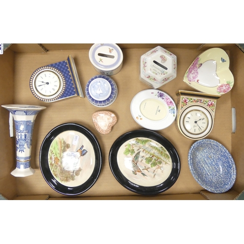 587 - Selection of Ceramics to include Small Wedgwood 'Clio' Mantel Clock, Small Wedgwood Mantel Clock, We... 