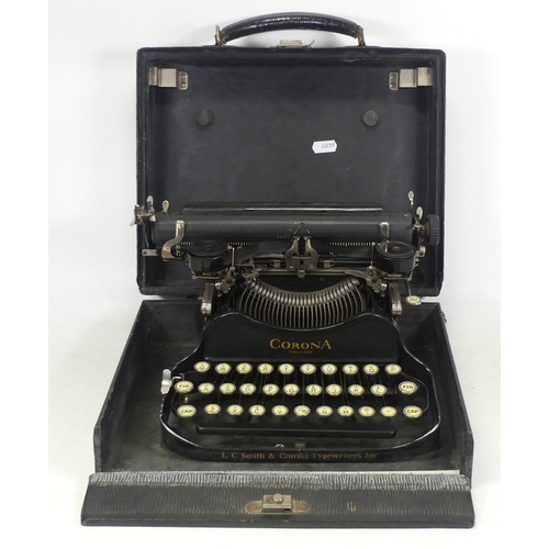 698 - L. C. Smith & Corona Early 20th Century Typewriter in Original Case.