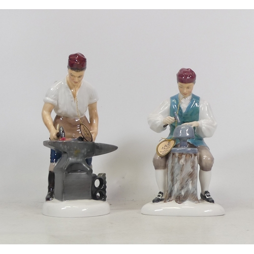 72 - Royal Doulton, Two Williamsburg Figures The Blacksmith and The Silversmith (2)