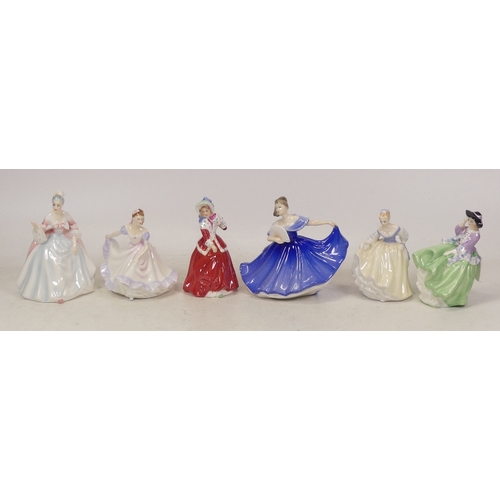 96 - Royal Doulton Lady Figurines including Top O' The Hill HN2126, Elaine HN3214, Diana HN3310, Fair lad... 