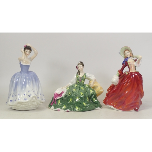 34 - Three Royal Doulton Lady Figurines to include 'Elyse' HN2474, 'Sheila' HN2742 and 'Autumn Breeze' HN... 