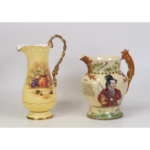 38 - One Aynsley 'Orchard Gold' Chantille Jug and One Crown Devon 'John Peel' musical hunting Jug.a/f.  (... 