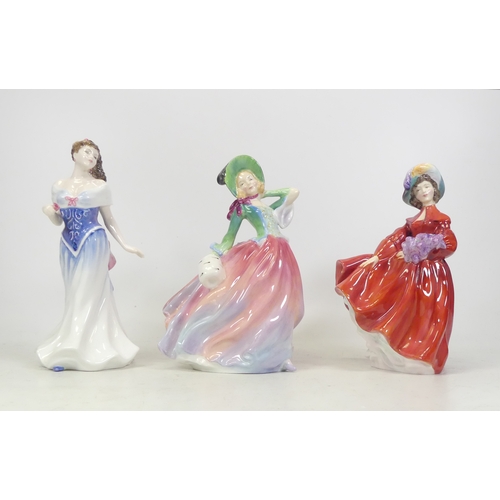 48 - Royal Doulton, Three Lady Figures For You HN3754, Lilac Time HN2137 and Autumn Breezes HN1911 (3)