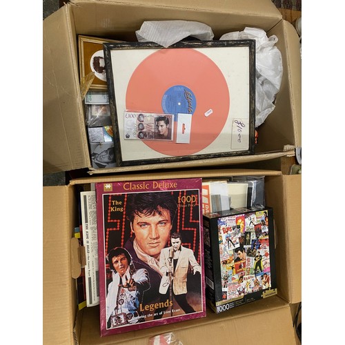 198 - Elvis Presley, A Large Collection of Elvis Presley Memorabilia to include gift boxes, pendulum clock... 