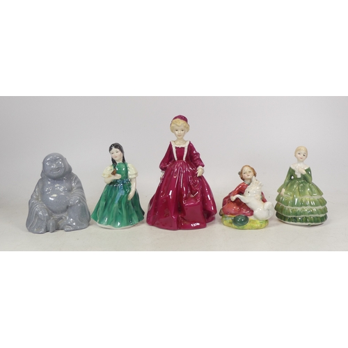 207 - Five Ceramic Figures to include One Royal Worcester 'Grandmother's Dress' 3081, Three Royal Doulton:... 