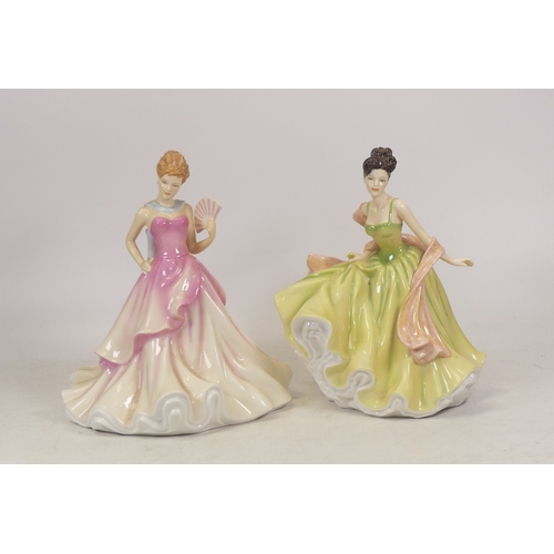 212 - Two Royal Doulton Pretty Ladies Figures to include 'Summer Ball' HN5464 and 'Spring Ball' HN5467 (H:... 