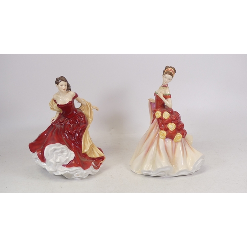 213 - Two Royal Doulton Pretty Ladies Figures to include 'Autumn Ball' HN5465 and 'Winter Ball' HN5466 (H:... 