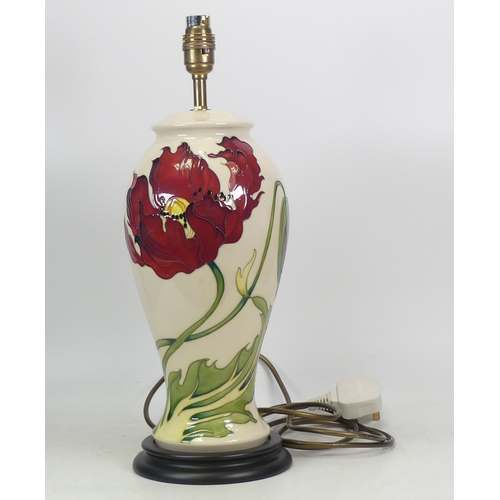 216 - Moorcroft 'Dancing Flame' pattern lamp (H:45cm)