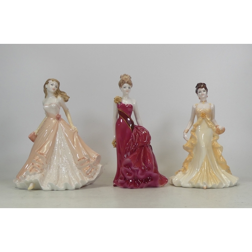 258 - Boxed Coalport Lady Figurines including Congratulations, Ladies Of Fashion Felicity and The Collingw... 