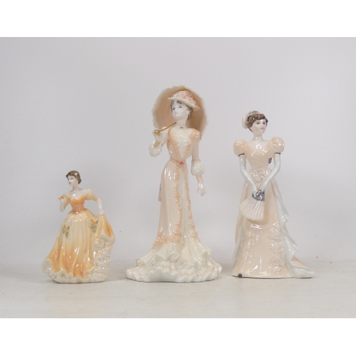 264 - Three Coalport Lady Figurines to include Chantilly Lace Velvet, Promenading On The Champs Elysee and... 