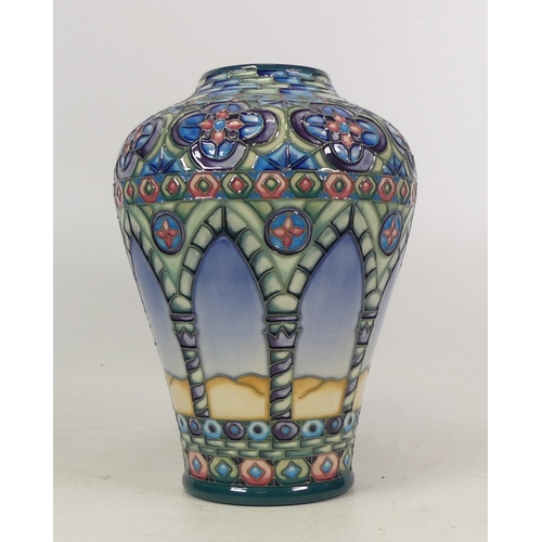 295 - Moorcroft Pottery Limited Edition Vase 'Meknes' Pattern Vase designed by Beverley Wilkes, 22cm Tall,... 