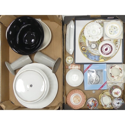 319 - Ceramics To Include Wedgwood Candle Holders and Perfume Bottle Venus, Christmas  Themed Lidded Trink... 