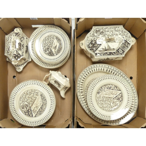 323 - James Beech, Swan Bank Works Pottery, Tunstall, Staffordshire 1883 Part Dinner Set including Six Din... 