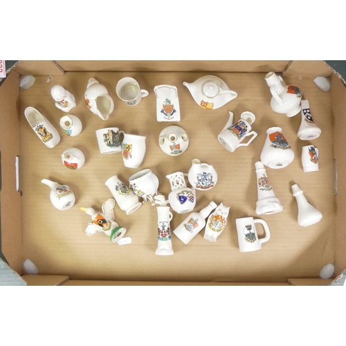 332 - A Mixed Collection of Crested Ware including examples by Shelley, Carltonware, Goss etc. (1 Tray)