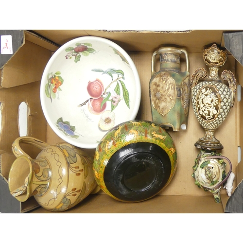 345 - Mixed Selection including Japanese Style Vases, Wooden Bowl Decorated Rabbits and Deer's With a Meta... 