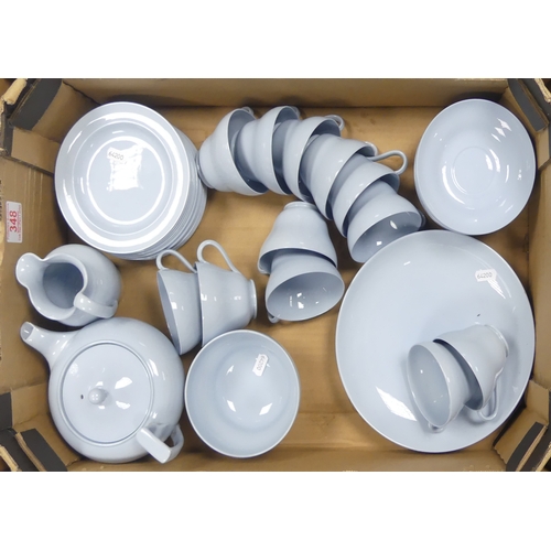 348 - Wedgwood Pale Blue Tea Set to include One Teapot, One Milk Jug, One Sugar Bowl, Two Sandwich Plates,... 