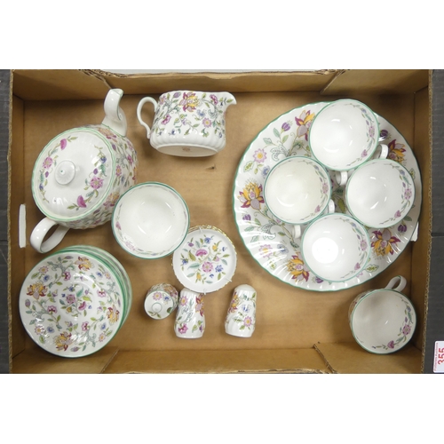 355 - Minton, Haddon Hall Pattern Teaware including Teacups, Teapot, Saucers, Milk Jug, Cruet Pots, Plates... 