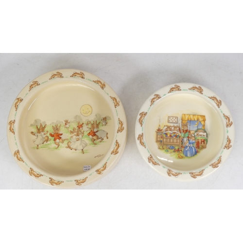 404 - Two Bunnykins Bowls of different sizes. (D:20cm) (2)