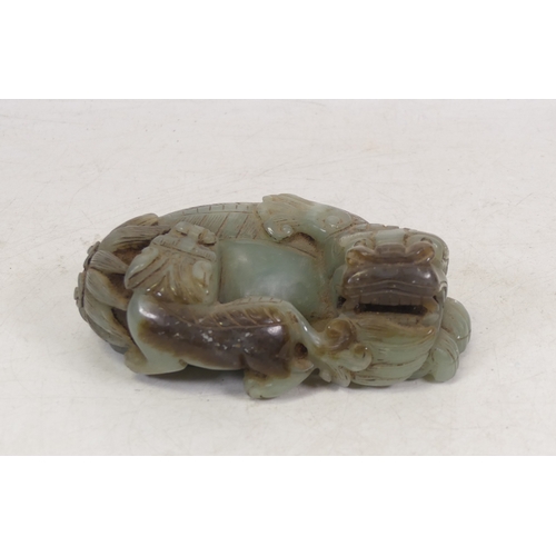 408 - Chinese Jade/Soapstone hand carved Mythical Dragon/Beast. (L:10cm)