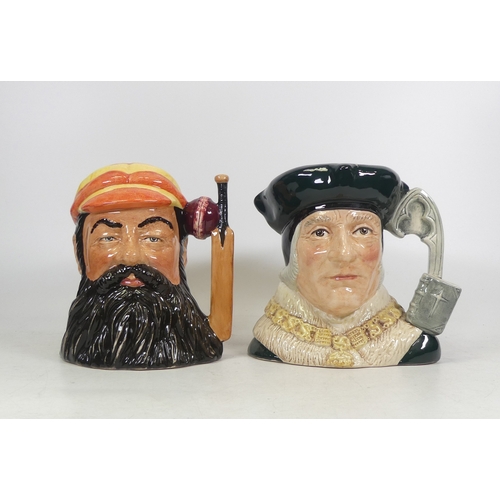 417 - Two Royal Doulton Large Character Jugs to include 'W.G. Grace' D7032 and 'Sir Thomas More' D6792. (H... 