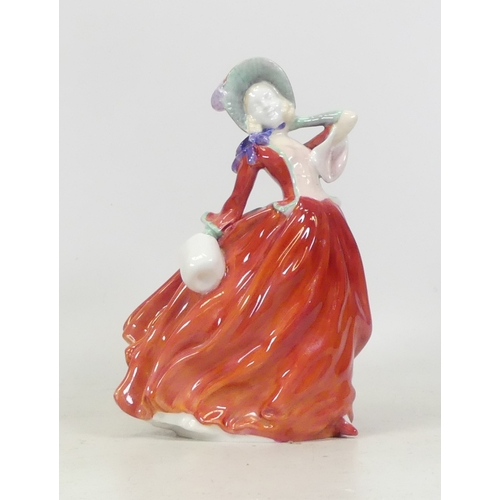 45 - Royal Doulton, Rare and Unusual Partially Painted Lady Figure Autumn Breezes HN1934. White face, pla... 