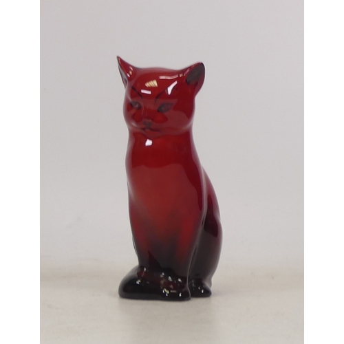 456 - Royal Doulton, Flambe Model of Seated Cat. Signed Noke to base. Height: 12cm