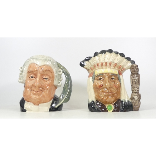 470 - Royal Doulton, Large Character Jugs The Lawyer and North American Indian (2)