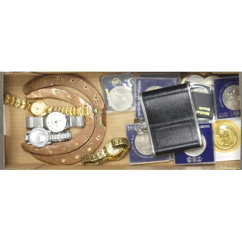 502 - Selection of Ladies Watches to include Sekonda USSR and Citizen Eco-Drive. Cased coins: H.M. Queen E... 