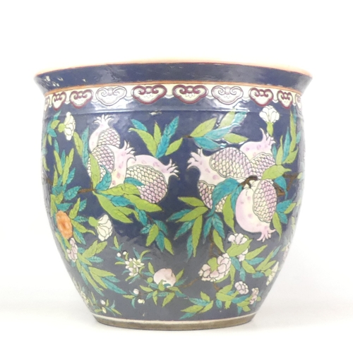 601 - Chinese 20th Century Goldfish Bowl Planter. Decorated in vivid polychrome enamels. Height: 32.5cm