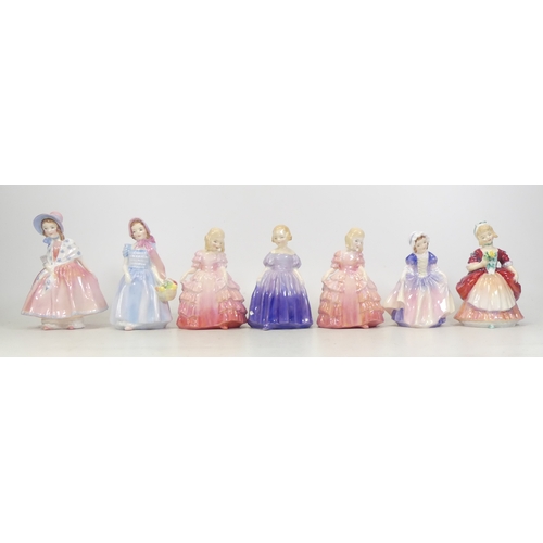 63 - Royal Doulton, Seven Small Lady Figures including Wendy, Dinky Do, Marie, Rose x2, Lily and Valerie ... 