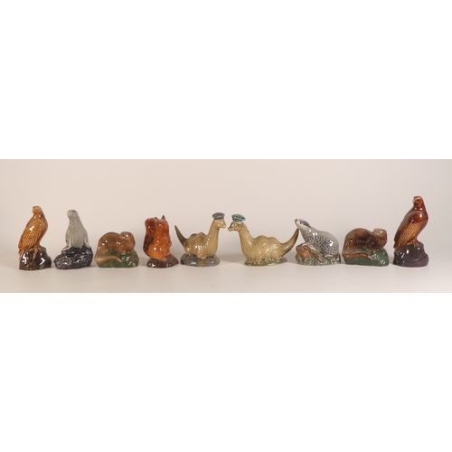 74 - A collection of Beswick decanters to include seal, squirrel, Loch Ness , otter etc (9) all empty