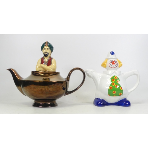 97 - Wade, Two Novelty Teapots including Clown and The Genie (2)