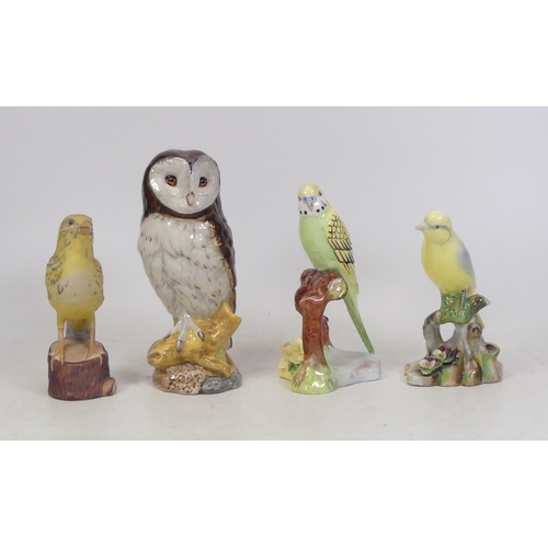 523 - A Royal Doulton Barn Owl Decanter together with Goebel, Raybur and Adderley models of birds. (4)