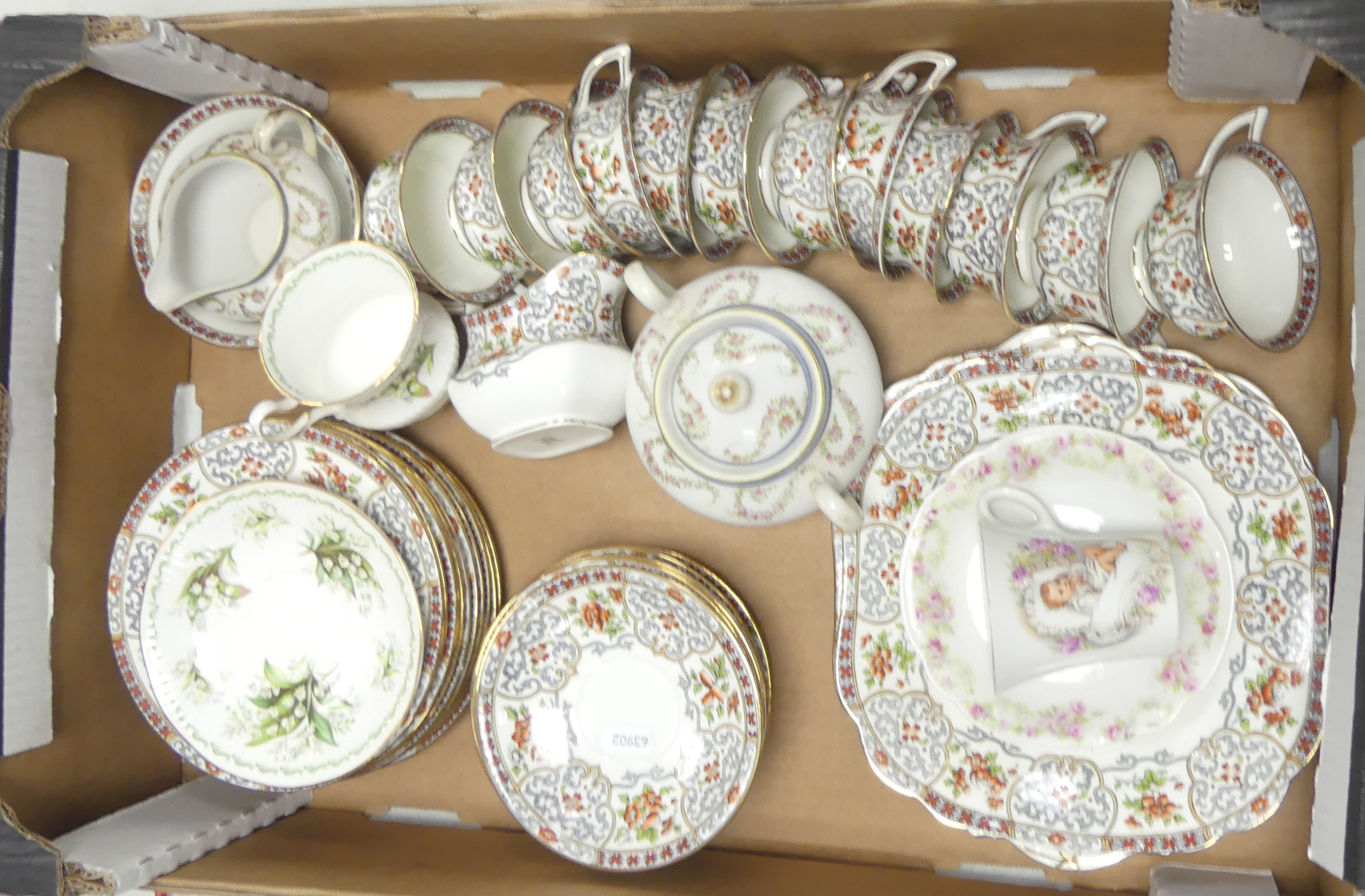 Aynsley China Part Tea Set Including Teacups, Saucers, Side Plates