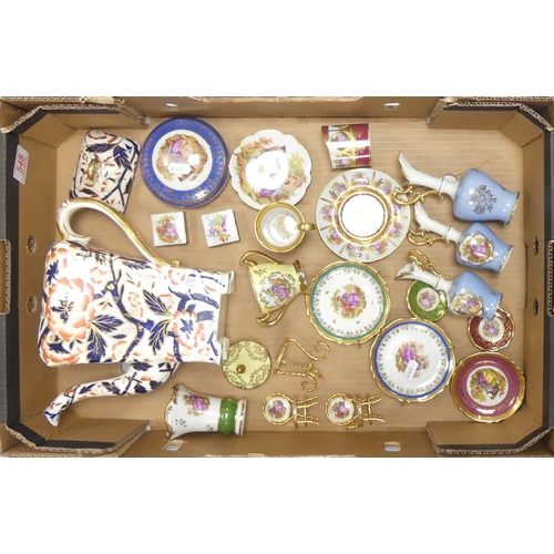 548 - Mixed Ceramics To Include A Large Royal Crown Derby Teapot,  Decorative French Porcelain Pin Trays, ... 