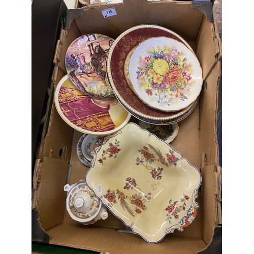 195 - A mixed collection of ceramic items to include decorative wall plates, Royal Doulton Temple Garden l... 