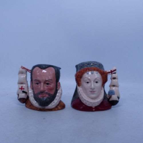 54 - Two Small Royal Doulton Limited Edition Spanish Armada Character Jugs - Queen Elizabeth I & King Phi... 