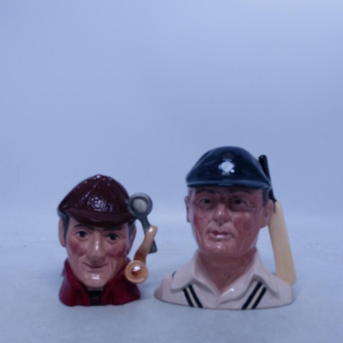 55 - Two Royal Doulton small character jugs to include Hampshire Cricketer D6739, limited edition and  Th... 