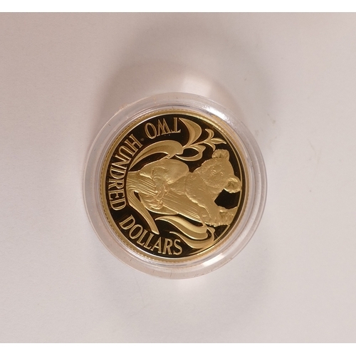 718 - Australian Gold proof 1980 Two Hundred Dollar coin, Royal Australian Mint, Canberra, boxed with pape... 