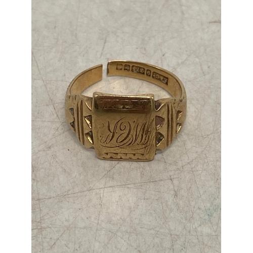 612 - 9ct Gold broken Signet ring 5.9g total weight