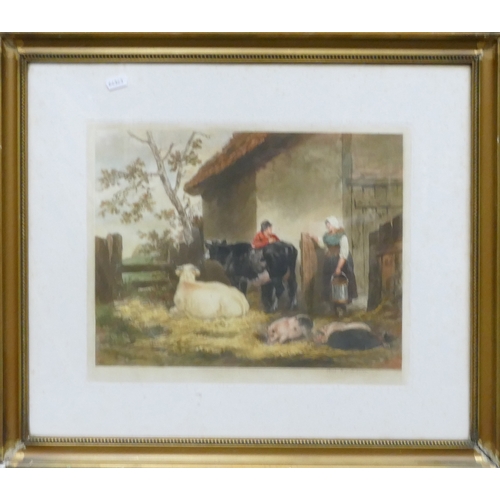 660 - Will ANDERSON (c.1880-1940) Romantic barn scene. Signed Artist Proof. Framed behind glass. Size incl... 